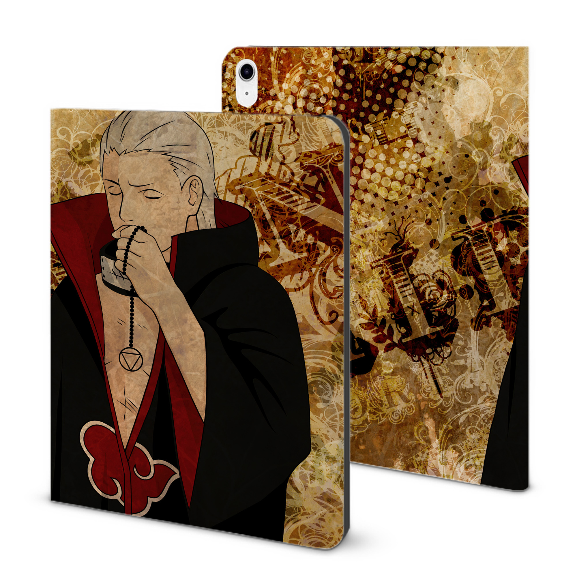 （画像用） NARUTO -ナルト- NARUTO -ナルト- 疾風伝 IPad ケース ブック型 PUレザー TPU 耐衝撃 軽量 薄型 ペン収納なし 全面保護 IPad 各モデル対応